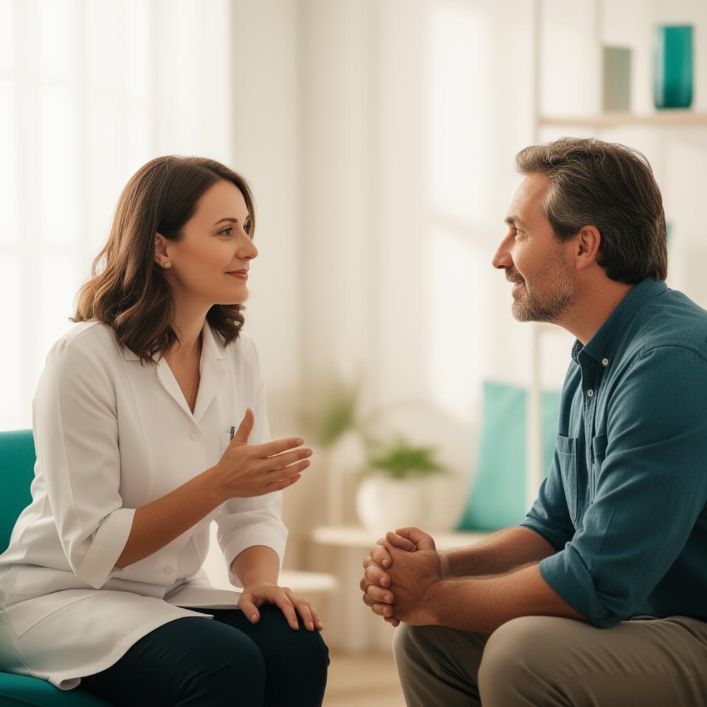 A supportive moment during adult rehabilitation and recovery